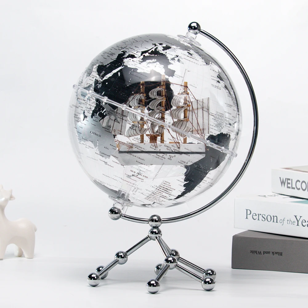 H10bd96b6016a4e2a8eb4d8be912a96cao.webp Hot Sale Rotating Earth Globe Acrylic Transparent World Globes Map - Image 1