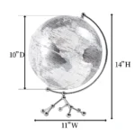 10Inch Silver World Earth GLobe Desktop Earth Globes for Kids Students - Image 2