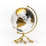 Wellfun Gold Stand World Earth Globe with LED Glitter Home and Office Decoration Globes