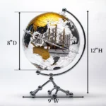 Wellfun 20CM 8Inch Hoem Decor Metal Plating Earth  World Rotating Globe Office Home Decoration - Image 2