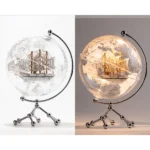 Wellfun Interactive Kids Globe Earth Antique Metal World Transparent Revolving 20cm  25cm Novelty Gifts Globe Earth Globe Decor - Image 5