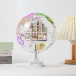 Wellfun Manufacturer Warm Light World Earth Globe Map Decorative Globe with Bluetooth