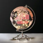 Wellfun Transparent Earth Globe Gift Built-in Pink Sailboat for Kid Factory Best Earth Craft Novelty Gifts Globe Earth Decor