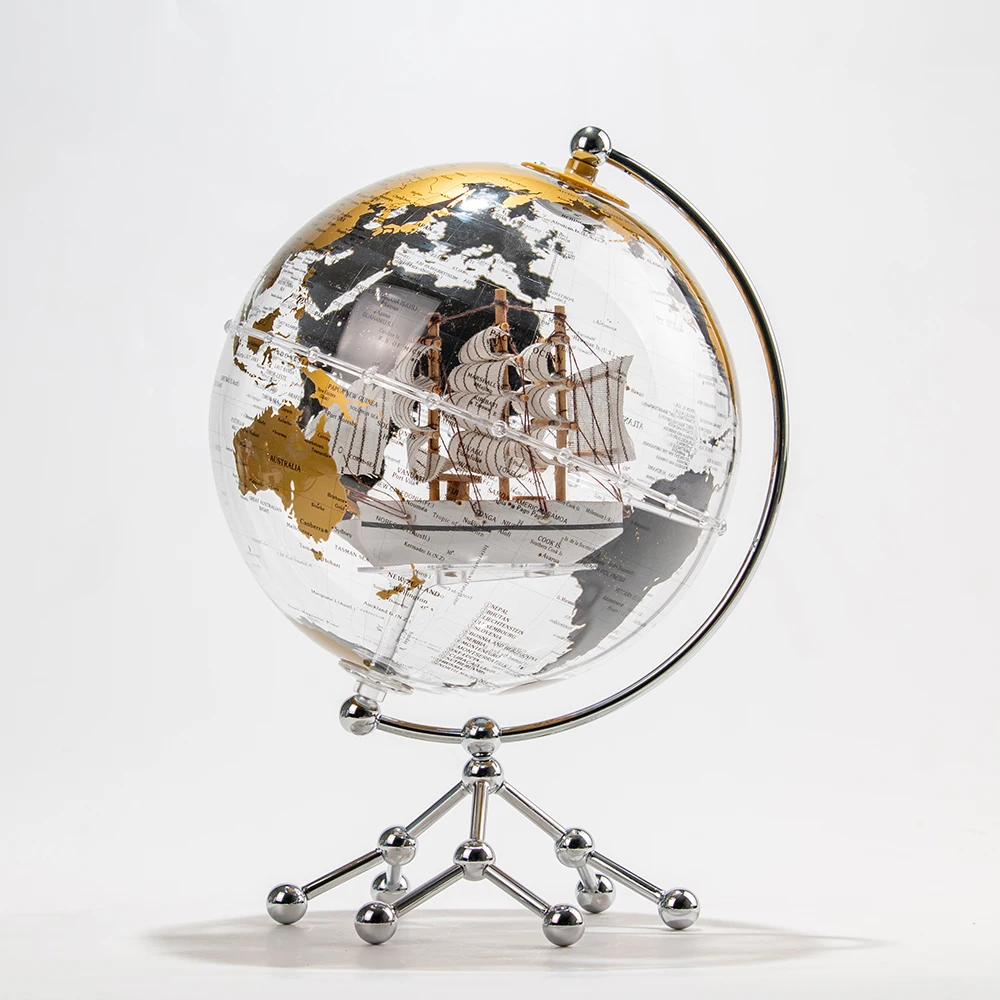 H48e5ed548ef84542b52d8f01285c05275.webp Fashion Modern Design LED Metal Earth Globe Lamp Decorative Lighting for Home DIY World Earth Map - Image 1