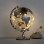 Wellfun Transparent Office Decor Creative Crafts Silver HD Printed Map Desk Novelty Gifts Globe Earth Globe Decor Globe