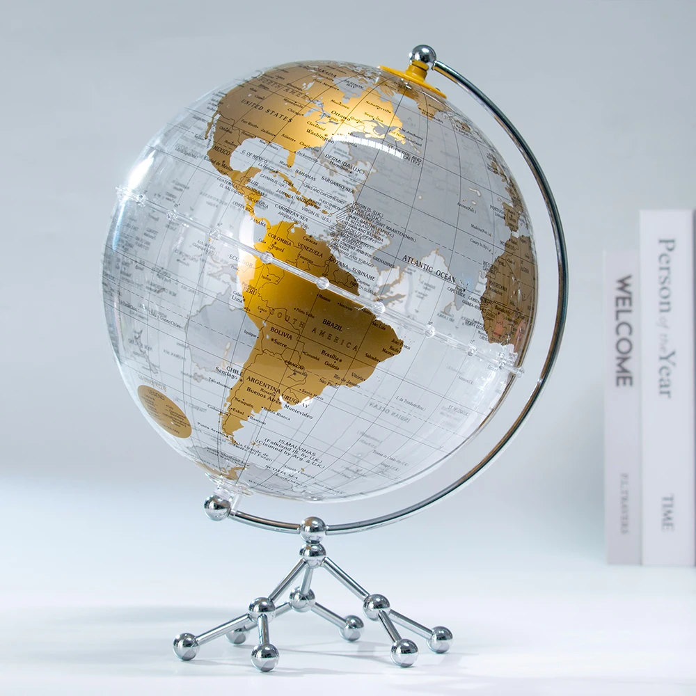 H54eefe3f0f764cfaa9ec0ece9e54052eh.webp Factory Creative Decoration LED Light 8 Inch Electronic Rotating Globe World Map Desk Earth Globe - Image 1