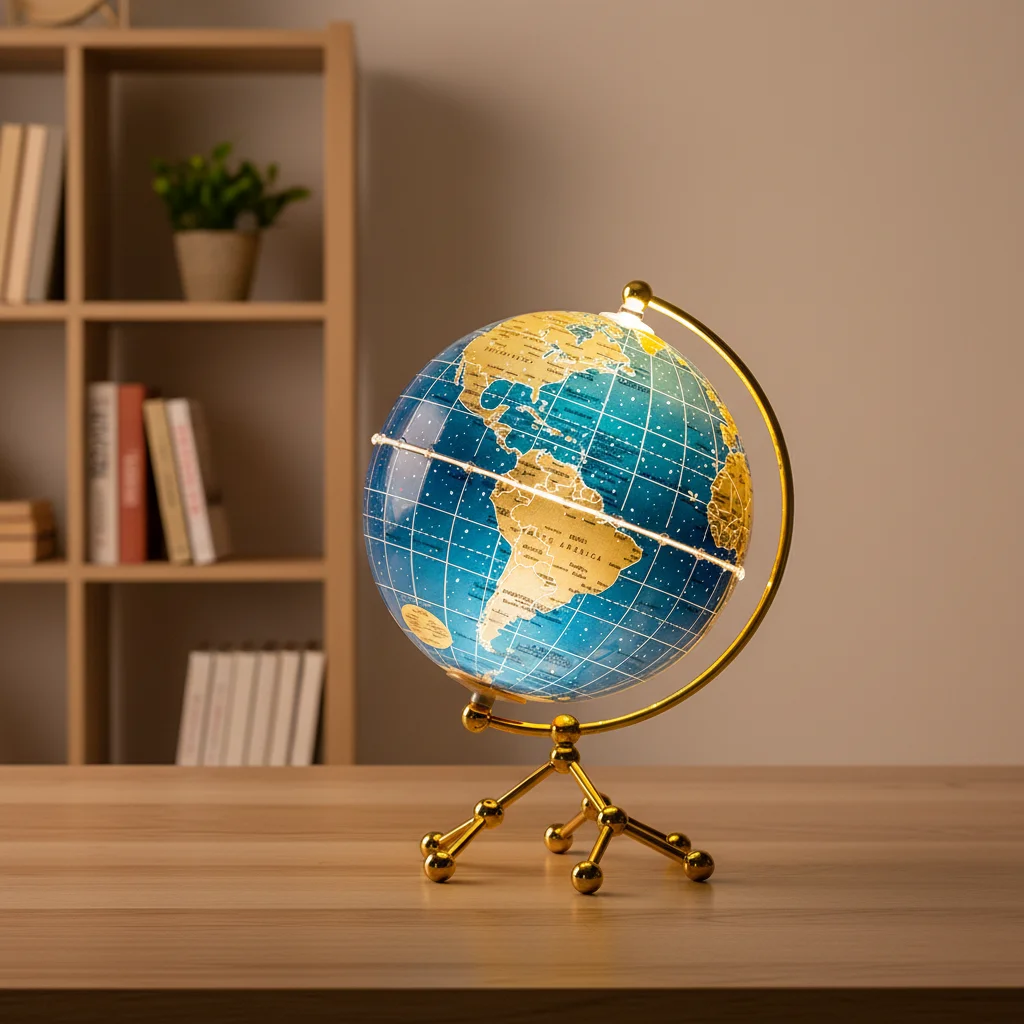 H68e02a6bd32e4ec18ff5b4207555c2c3D.webp Factory Custom Acrylic Plastic HD Print Earth Rotation Earth World Globes - Image 1