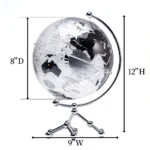 Illuminated Rotating World Globe Lamp LED Lighted Desktop Globe Earth Metal Stand Decorative Night Globes - Image 3