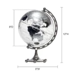 Wellfun Manufacturer 8Inch Desk Top Decor Silver Transparent Earth World Globes with Light - Image 2