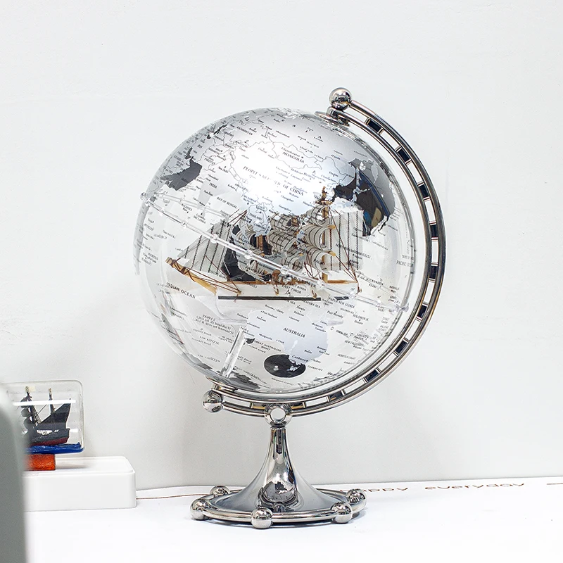 Haac93e9d72f34fa190e94e436543e98fA.webp Wellfun Sailboat Decor DIY World Decorative Ornaments Home Latitude Novelty Gifts Earth Globe Decor Globe - Image 1