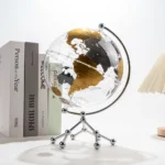 Wellfun Wedding Gifts for Guests Silver HD Printed Home Decoration Latest Novelty Gifts Globe Earth Globe Decor Globe