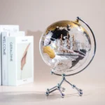 Factory Custom Kid Toy Gift Transparent Earth Globe With Metal Stand Decoration World Globe