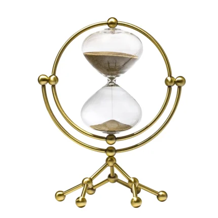 Modern Design 30 Min Brass Hourglass Factory Stock Stand Timer Globe With Metal Frame Office Desktop Hourglass