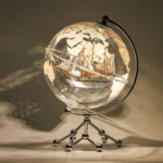 Wellfun 8Inch 20cm Metal Frame Plastic Geography Education World Map Globe Rotating Led Lights Decor Globes - Image 4