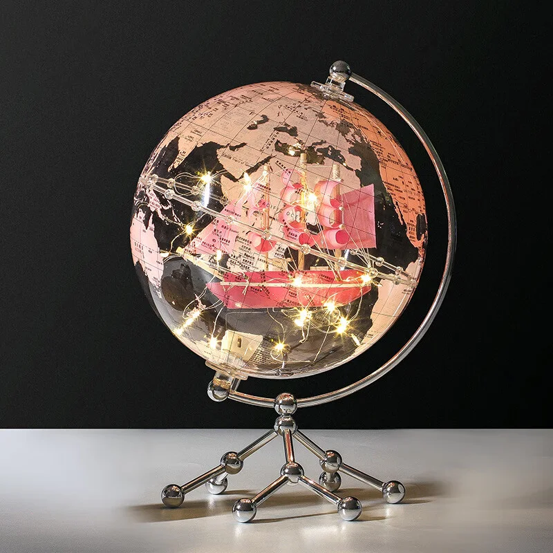 Sac3b86b9c3174d3bb66d4d36e996b658r.webp Wellfun Transparent Globe Gift Household Pink Earth Christmas Plastic Craft Wholesale Novelty Gifts World Globe Earth Decor - Image 1